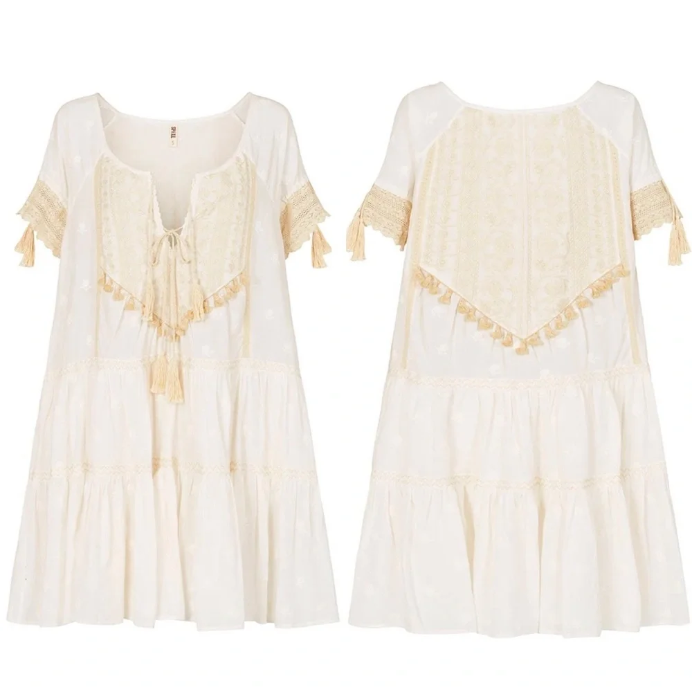 NWT Spell & the Gypsy Collective White/Cream Cassidy Mini Dress - Picture 4 of 17